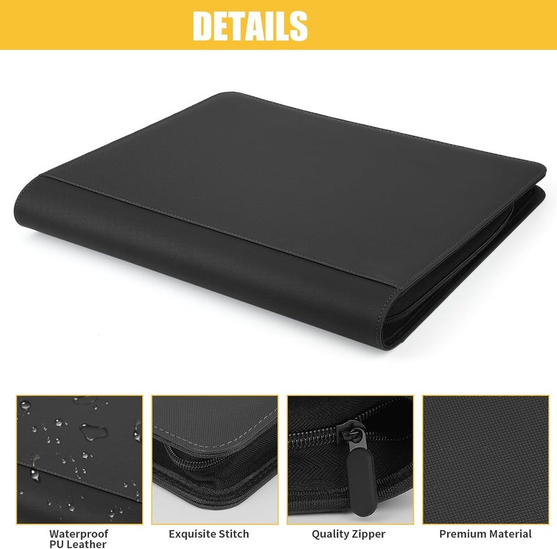 GERMUN Toploader Binder, Holds 324 Toploaders, 9 Pocket Top Loader Binders with Sleeves for 3 x 4'' Toploaders, Double-Sided Pocket Top Loader Storage Binder, Trading Card Binder - Diamond Black - Image 3